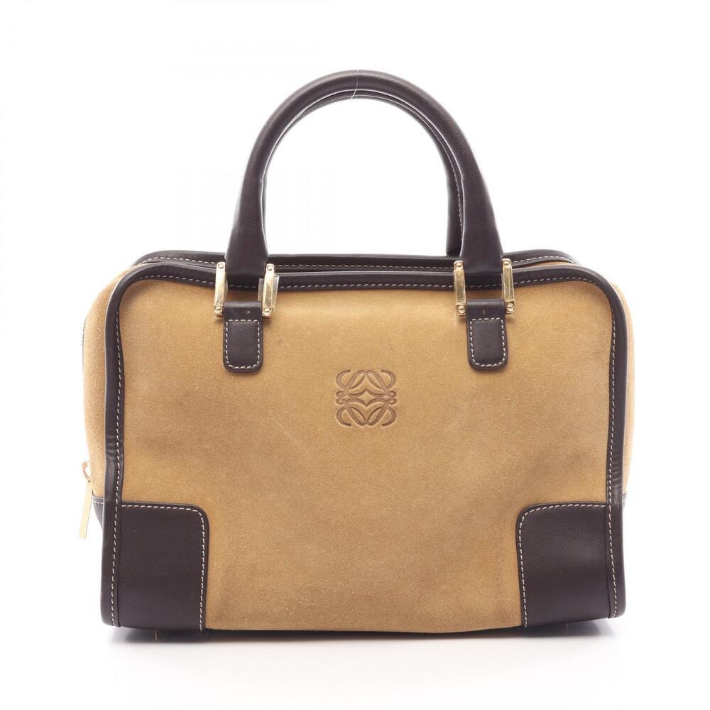 Loewe Amazona Handbag Suede Leather Brown